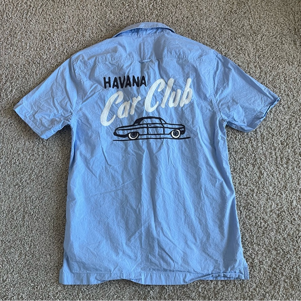 Todd Snyder x Three Looms Havana Car Club Short Sleeve Button Up Shirt